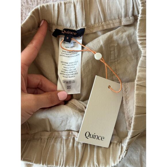 QUINCE NWT 100% European Linen Pants in Driftwood Tan Size Small - Picture 7 of 7